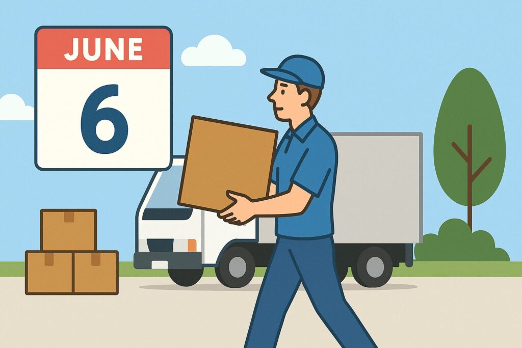 6月に引っ越しする様子